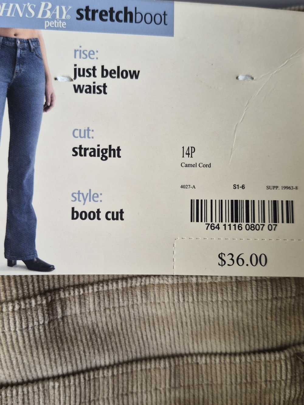 St. John's Bay Camel Corduroy Boot-Cut Jeans